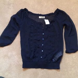 Brand new Abercrombie and Fitch Navy shear Blouse